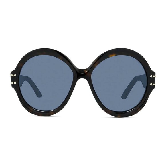 NEW DIOR HAVANA/BLUE WOMEN ROUND DIOR SUNGLASSES - Picture 2 of 3
